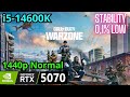 Warzone RTX 5070, i5-14600K, 1440p Normal
