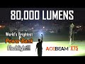Acebeam x75  80000 lumens power bank flashlight  pd100w input  output built in fan