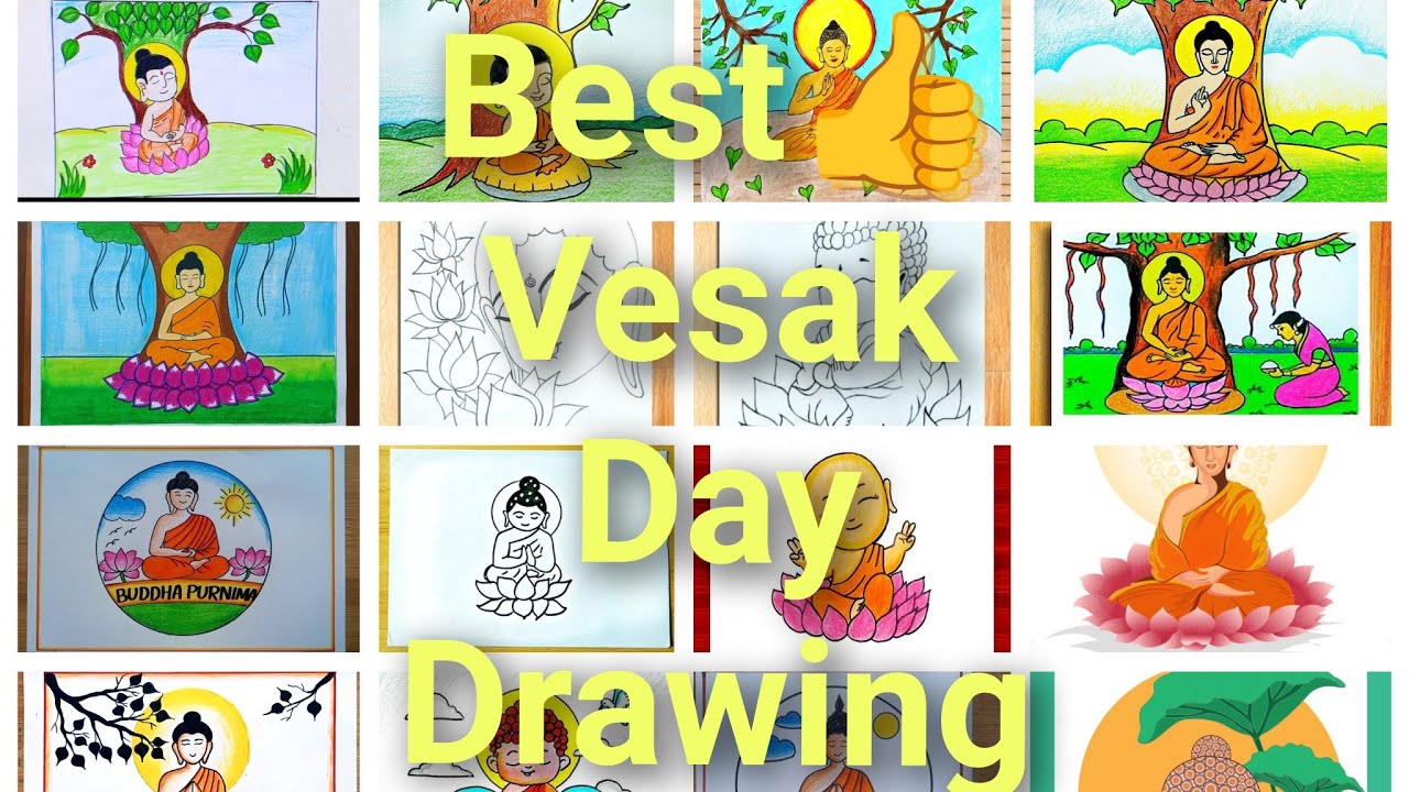 Vesak Day | happy Vesak day | vesak lantern |Best Drawing of gautam buddha |easy buddha purnima draw