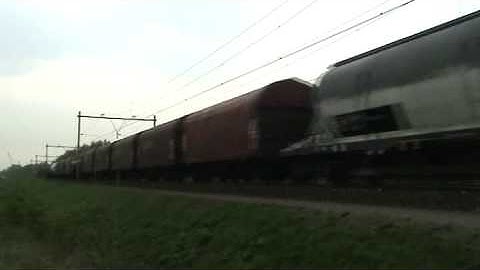 Mixed freight train DB schenker Rail Nederland NV at Blerick,the NL