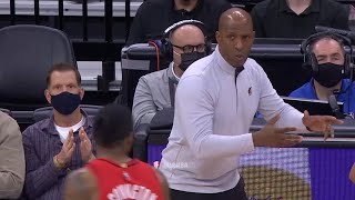 Rob Covington got ejected for throwing his face mask and it hitting the refs foot 🤦‍♂️