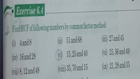 Class 4 Maths Ex 6.4. Q.1. HCF by Common Factor Method.