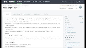 HackerRank Tutorial - Counting Valleys Solution in PHP - Big O(n)