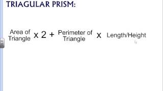 SA and Volume of Prisms Formulas and Examples