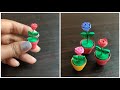 Quilling rose pot  how to make a simple quilling rose pot quillingrosepot quillingart