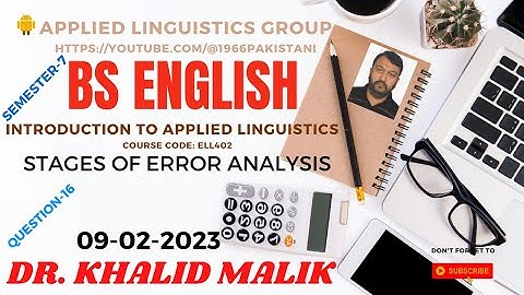 STAGES OF ERROR ANALYSIS