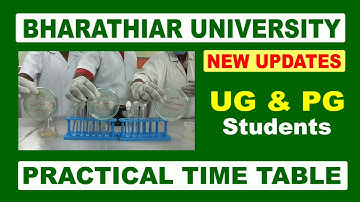 Bharathiar University released Practical Time Table for UG and PG Students