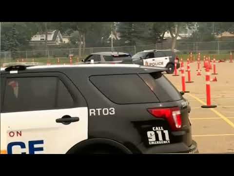 Yellow Edmonton Police Car