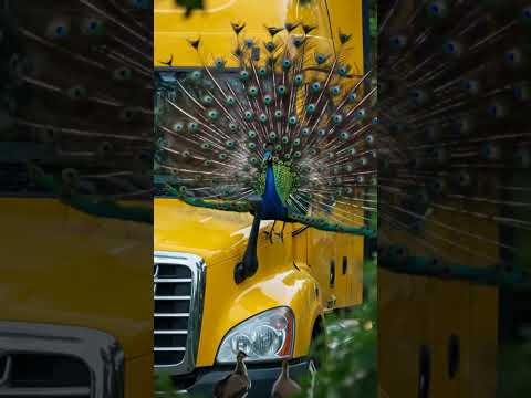 Peacock's Timely Warning Saves Trucker's Life! #rescue #animals #wildlife #shorts