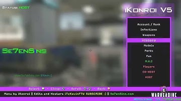 IKonroI V5 Se7ensins Edited TU8 Mod Menu (Modern Warfare 2 Gameplay)