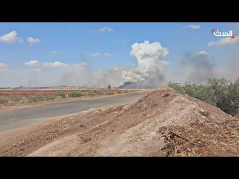 انفجارات مستودعات صواريخ غرب مطار حماة: مشاهد حصرية
