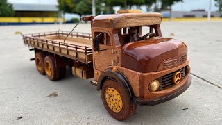 Mercedes Benz 2213 truck made of wood - full video