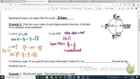 Precalculus: 4-3 Trigonometric Functions on the Unit Circle Notes