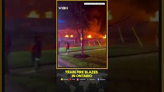 Train fire blazes on Ontario tracks | WION Shorts