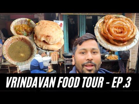 100 SAAL PURANE DEVI RAM HALWAI KI MASHOOR BEDMI PURI, JALEBI AUR KACHODI | VRINDAVAN FOOD TOUR -EP3