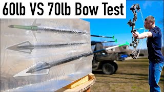 60lb vs 70lb Bow Penetration Test!