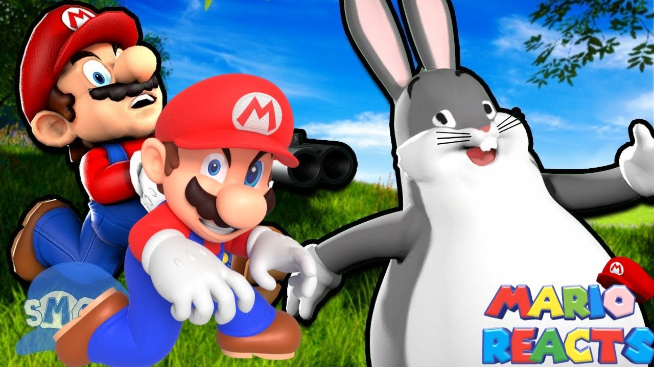 Time To Hunt A Fat Rabbit | Mario Reacts To SMG4: Mario's Big Chungus ...
