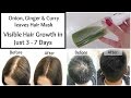 Visible Hair Growth in just 3 Days || Onion, Ginger & Curry leaves Hair Mask