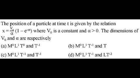 The position of a particle at time t is given by the relation