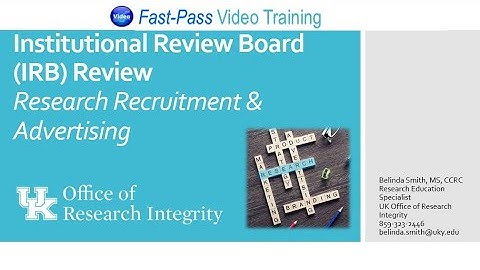 IRB REVIEW Recruitment and Advertising