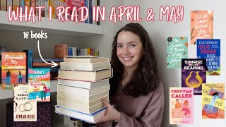 the 18 books I read in April & May 🌻 romance, nonfiction, mystery, and more!