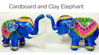 How to make Elephant from cardboard and clay | DIY Elephant homedecor