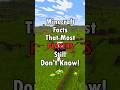 Minecraft Facts That MOST Players Still Don't Know! #minecraft #shorts