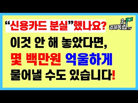   신용카드 분실했나요 이것 안 해 놓았다면 몇 백만원 억울하게 물어낼 수도 있습니다 3 1경제독립tv