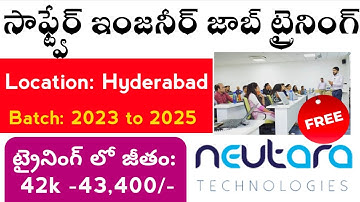 Free Software Job Training with Salary Hyderabad || Trainee Software Engineer Jobs 2025 