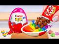 Miniature Rainbow Cake Decorating 🍫🌈 ASMR Yummy KitKat Chocolate Cake &amp; Kinder Joy Rainbow Cake