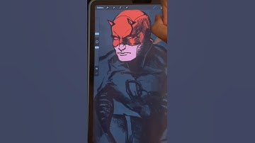 drawing DAREDEVIL in PROCREATE 🎨🖌️🔥 #art #comicart #marvel #applepencil #shorts
