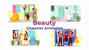 Flat Character Motion Graphic Animation | After Effects Templates | Beauty Cartoons Character #1