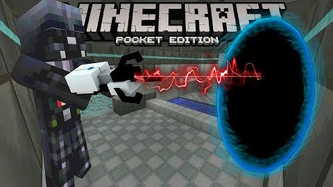 Minecraft Pocket Edition | PORTAL AND GRAVITY GUN!! | Mod Showcase