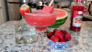 How to make the BEST Patron Strawberry Watermelon Margarita | Margarita Recipes| Patron