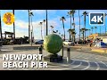 Newport Beach Pier in Orange County Walking Tour | {4k} 🔊 Binaural Sound
