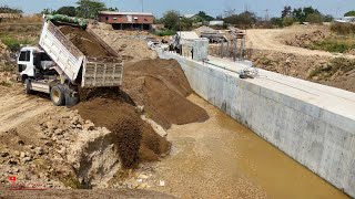 Ep13_Deep Pond Dam Nearby Drain​ Sewer Of Side​ Southern​ Was​ Fill Up Us Sand & Technique Job Dozer