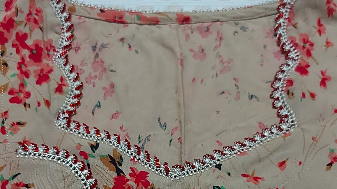 طريقة عمل كروشي بالخرز على صدر واكمام الجلابية