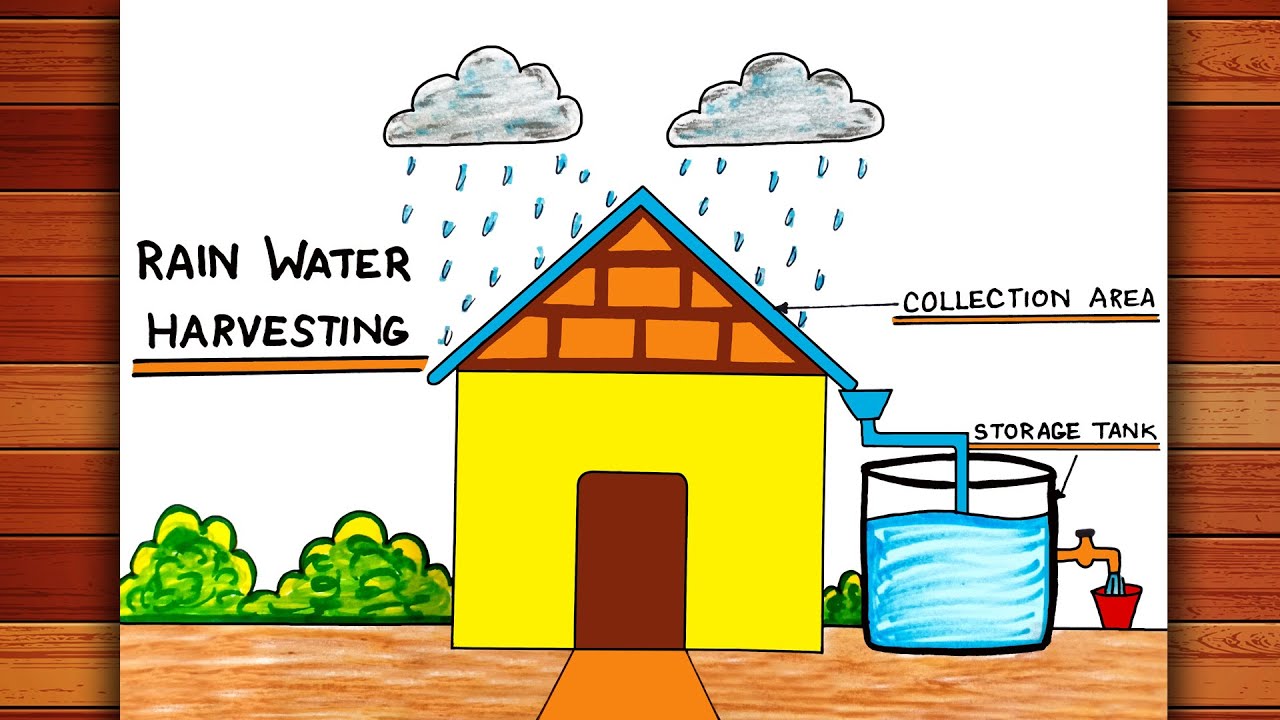 Ideal schematic diagram of a rooftop rainwater harvesting structure   Download Scientific Diagram