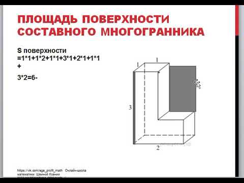 площадь поверхности составного многогранника