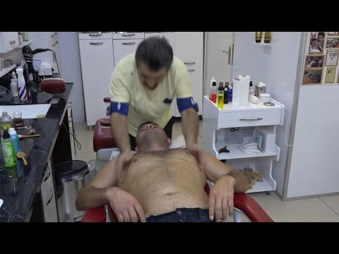 ASMR ASTONISHING MASSAGE BACK AND CHEST MASSAGE WITH LOTS OF FOAM HAIR WASH