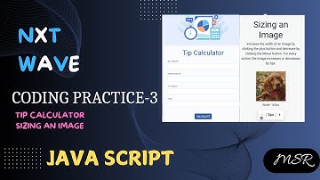 CODING PRACTICE -3 |Tip Calculator And Sizing an Image | Introduction to JS & Variables|Nxtwave