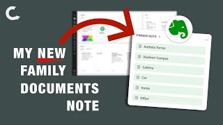 My new Family Documents note and widget on Evernote