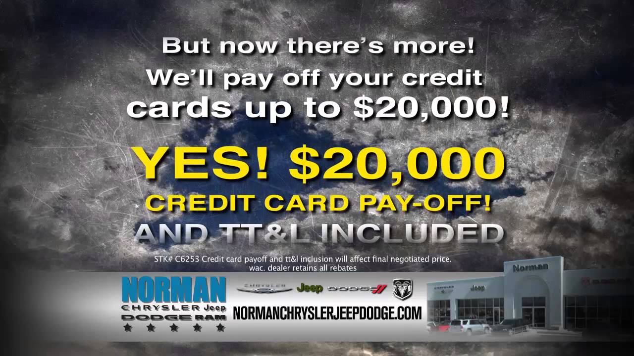 Hail Sale and Credit Card Pay off at Norman Chrysler Jeep Dodge Ram