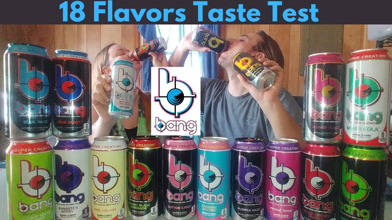 18 Flavors of BANG taste test & energy drink info YouTube