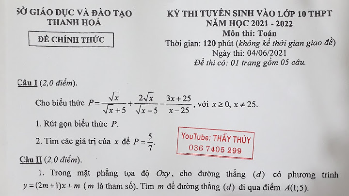 Đề thi của sở giáo dục thanh hóa