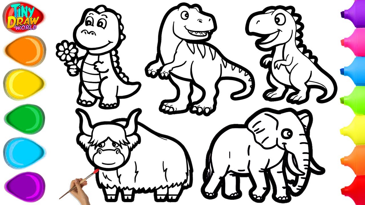 How To Draw Cute Dinosaur | Dinosaur Drawing | Easy Step By Step Tutorial