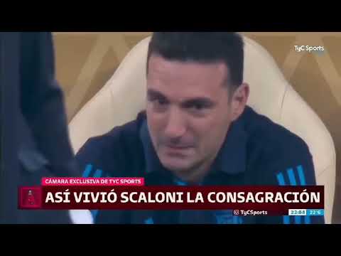 صدمة الفرحة سكالوني مدرب الارجنتين بيحاول يستوعب أنه كسب كأس العالم