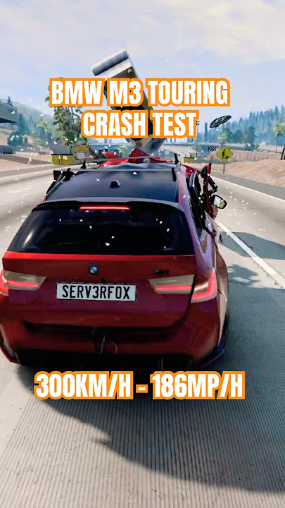 BMW M3 Touring G81 Crash Test vs Bollard at 30-300 KM/H! 💥 #shorts