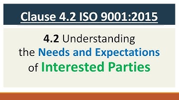 ISO 9001 2015 Clause 4.2 Understanding the needs and expectations of interested parties