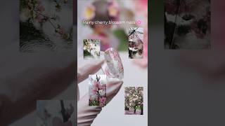 Water Droplet Cherry Blossom Nails 🌸💧🍃 #nailarttutorial #nails #spring
